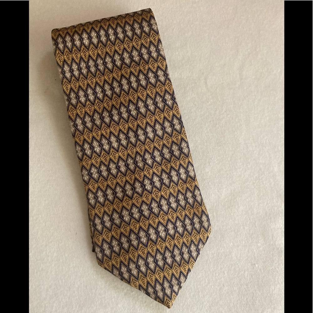 Kenneth Cole New York 109% silk navy/gold made in USA
